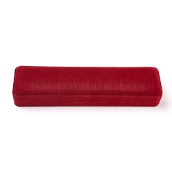 Cajas de collar de terciopelo, cajas de joyas, Rectángulo, rojo, 21.8x5x3 cm
