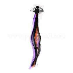 Coiffures d'halloween, épingle à cheveux perruque décorative chauve-souris, décorations de cheveux de fête, colorées, 415mm
