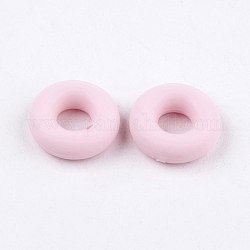 Силиконовые бусины, изготовление браслетов diy, пончик, розовые, 5x2 мм, отверстие : 1 мм