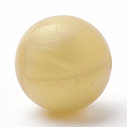 Perlas de silicona ecológicas de grado alimenticio, redondo, vara de oro, 8~10mm, agujero: 1~2 mm