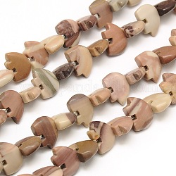 White Bear Natural Green Belt Stone Beads Strands, 10.5x14~15x6~7mm, Hole: 1mm, about 39pcs/strand, 14inch