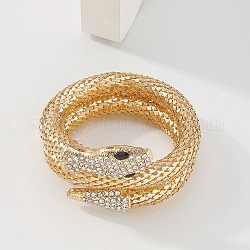 Braccialetti con catena di popcorn in lega, braccialetto serpente di strass, oro, diametro interno: 2 pollice (5.1 cm)