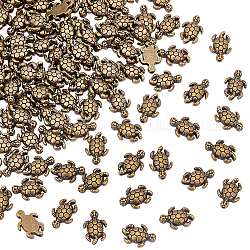 Элитные бусины из сплава в тибетском стиле pandahall, черепаха, античная бронза, 12.5x9x4 мм, отверстие : 1 мм, 120 шт / коробка