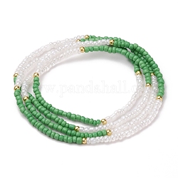 Perle de taille de bijoux d'été, chaîne de corps, chaîne de ventre perlée de graines de verre, bijoux de bikini pour femme fille, verte, 32-1/4 pouce (82 cm)