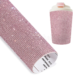 Selbstklebende Strasssticker, Aufkleber mit Kristall-Edelsteinen, zur Fahrzeugdekoration, Flachrund, rosa, 240x200x1.5 mm