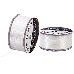 Нейлоновая бисерная нить, нить из бисера, нейлоновая нить для бисероплетения браслетов, белые, 0.1 мм, около 50.31 ярда (46 м) / рулон