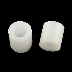 Recharges de mini perles à repasser fondantes, Tube, blanc, 3~3.3x2.5~2.6mm, environ 40000 pcs/500 g