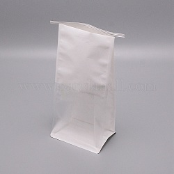 Bolsas con cierre de cremallera de papel kraft, bolsa autoadhesiva, con ventana, Rectángulo, blanco, 28.7x12.9x0.06 cm