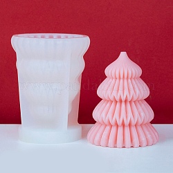 Molde de vela perfumada de silicona diy para árbol de navidad, estilo origami, blanco, 91x72mm, diámetro interior: 58 mm