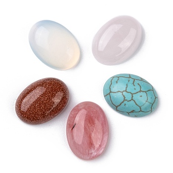 Cabochons en pierres gemmes, ovale, pierre mixte, couleur mixte, 18x13x6mm