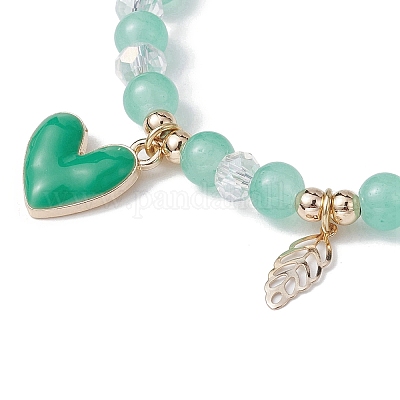 Стеклянные круглые из бисера браслеты простирания BJEW-JB09909-04-1