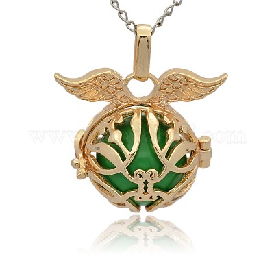 Золотые тона латунные клетки подвески KK-J213-15G-1