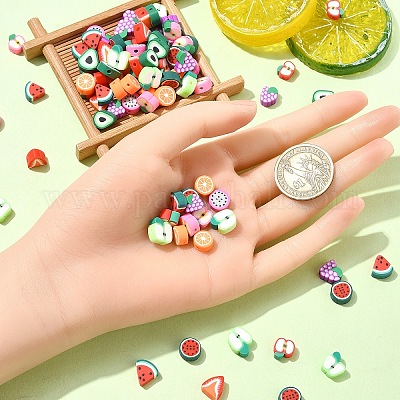 100шт 10 стиля ручной работы бусины из полимерной глины CLAY-YW0002-04-1