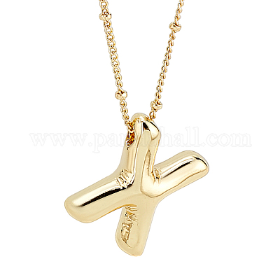 1 шт. латунная цепочка с подвесками в виде букв из сплава NJEW-LP0001-41X-G-1