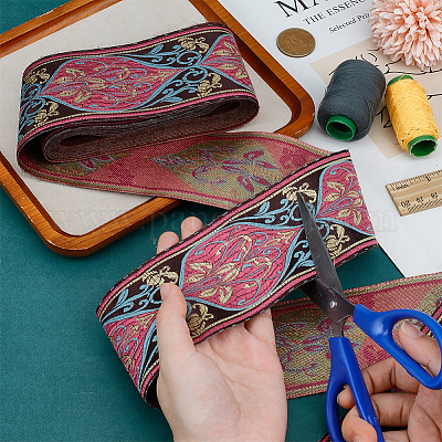 Этническая вышивка полиэстер плоские ленты OCOR-WH0058-98C-1