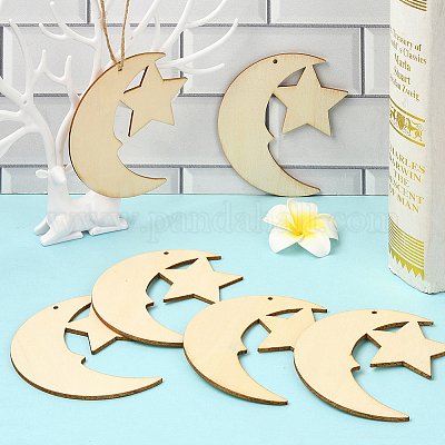 Незаконченные пустые подвески из мдф для художественной росписи WOOD-WH20008-13J-1