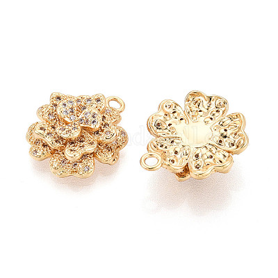 Латунные микропаве прозрачные подвески с фианитом KK-T077-33G-1