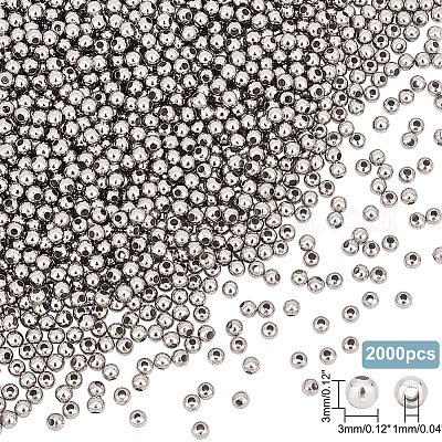 Полые круглые бусины из нержавеющей стали марки 304 STAS-UN0018-72P-1