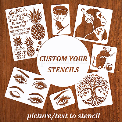  FINGERINSPIRE Custom Stencils 4x6 inch Customize Your Own  Stencil Small Personalized Text Stencils for Words, Logos, Businesses,  Photo Reusable Stencil for Painting on Walls, Wood, Arts and Crafts : Tools  