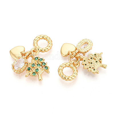 Латунь микропейв кубический цирконий европейские подвески с подвесками KK-N271-12G-1