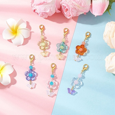 6 шт. стеклянные подвесные украшения HJEW-JM03972-1