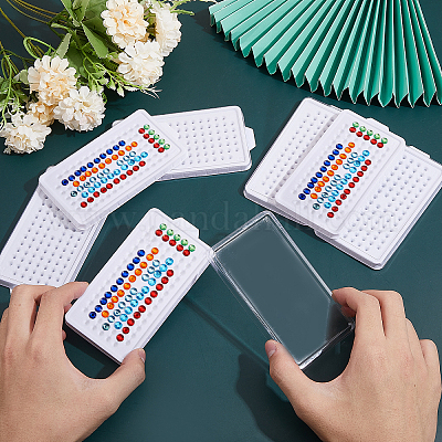 Прямоугольные пластиковые коробки для хранения драгоценных камней с 100 отверстием FIND-WH0420-27A-1