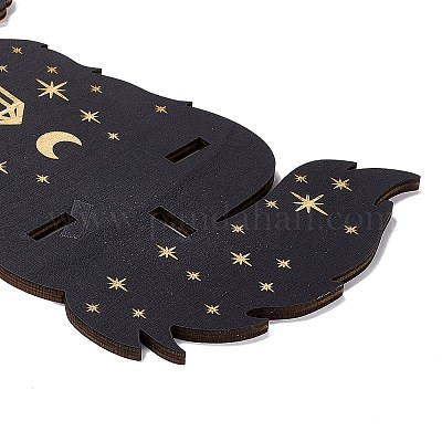 Черная подвесная деревянная хрустальная полка ODIS-G015-01E-1