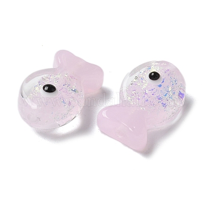 Бусины-рыбы из фольги ручной работы FOIL-Z001-01G-1