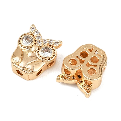 Латунные микро проложить кубического циркония бусы KK-F906-16G-1