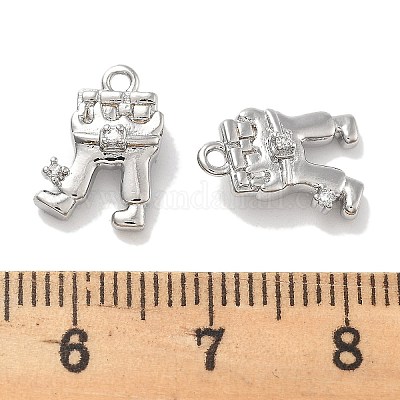 Подвески из латуни с покрытием из прозрачного кубического циркония KK-M102-21P-A-1