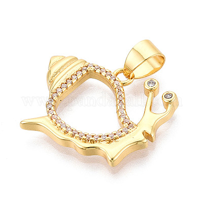 Латунные микропаве прозрачные подвески с фианитом KK-N268-56G-1