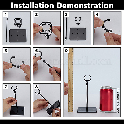 Собранные прямоугольные стойки для демонстрации фигурок из пластика PS с регулируемым железным кронштейном ODIS-WH0100-12A-1