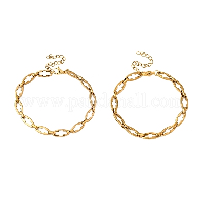 2 шт. 2 стиля браслетов из полой сшитой цепочки из нержавеющей стали 304 для пары BJEW-JB12295-1