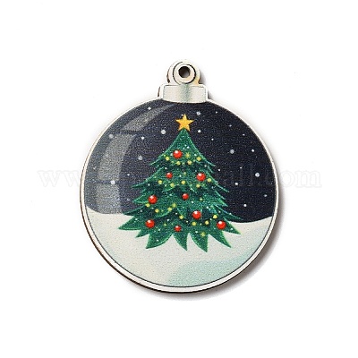 Деревянные подвески с односторонним принтом WOOD-H102-02H-1