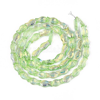 Прозрачность гальванизированные стеклянные бусины нити GLAA-T023-40A-08-1-1