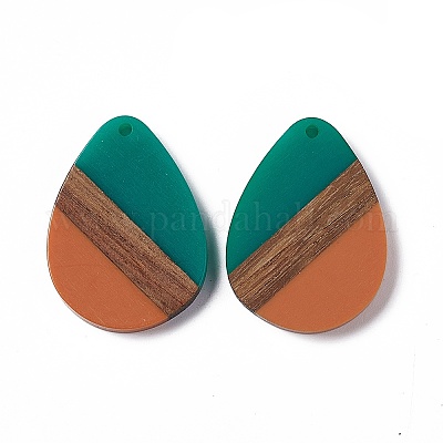 Подвески из непрозрачной смолы и ореха RESI-M027-04E-1