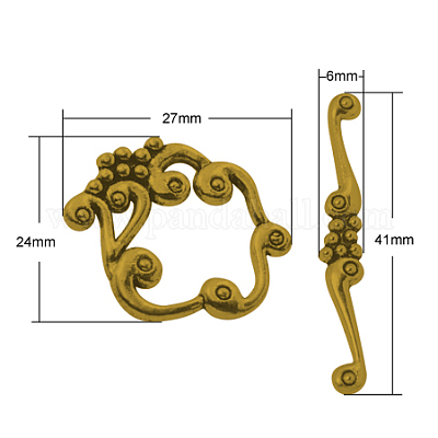 Застежка тоггл из сплава PALLOY-2152-AG-NR-1
