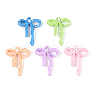 Подвески из окрашенного распылением сплава и искусственного жемчуга ABS X-PALLOY-T090-44-1