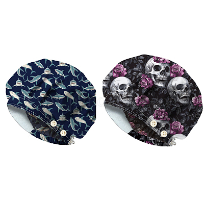 2 шт. 2 цвета хлопка регулируемые набивные шапки рабочие кепки для женщин и мужчин AJEW-DR0002-25A-1