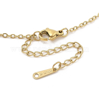 Ожерелья из нержавеющей стали 304 и пластика с подвеской в виде банта из жемчуга и цепочки NJEW-H044-09G-1