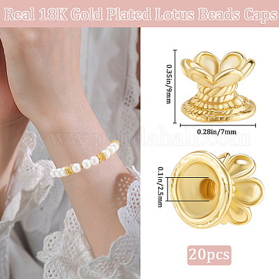 20 шт. латунные бусины лотоса KK-BBC0015-59-1