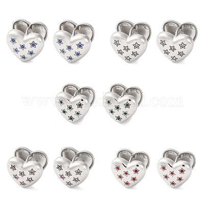 Серьги-кольца из нержавеющей стали 304 с прозрачным кубическим цирконием для женщин EJEW-Z076-02P-1