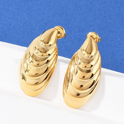 Серьги-гвоздики из нержавеющей стали 304 EJEW-G423-30B-G-1