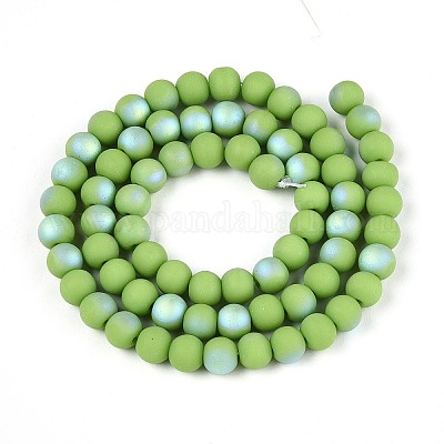 Нити из матовых непрозрачных стеклянных бусин GLAA-T032-P6mm-MBB06-1