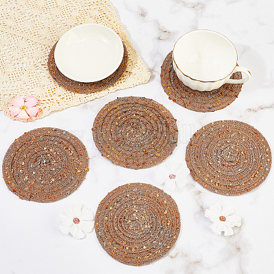 Подставка под стакан из хлопчатобумажной ткани ручной работы AJEW-WH20067-004C-1