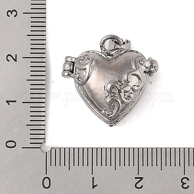 Резные сердце стойки покрытие латунь молитва коробка подвески&nbsp;KK-L101-22B-1