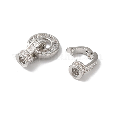 Реечное покрытие латунь микро паве прозрачный кубический цирконий складные застежки KK-A222-01A-P-1