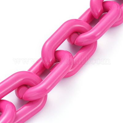 Цепочка из непрозрачного акрила ручной работы AJEW-JB00574-05-1