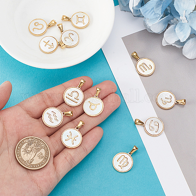 12 шт. 12 стиля из нержавеющей стали с подвесками из натуральной ракушки&nbsp;STAS-WH0044-95-1