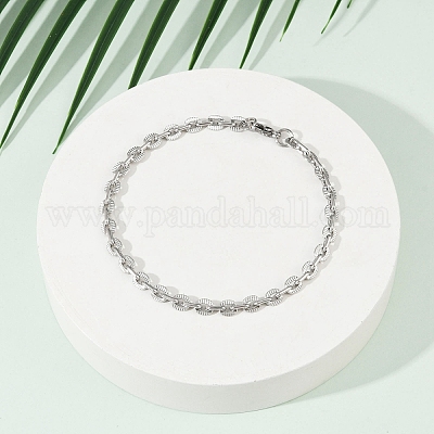 201 нержавеющая сталь кубинский стиль браслет чиан для мужчин BJEW-B138-06P-03-1